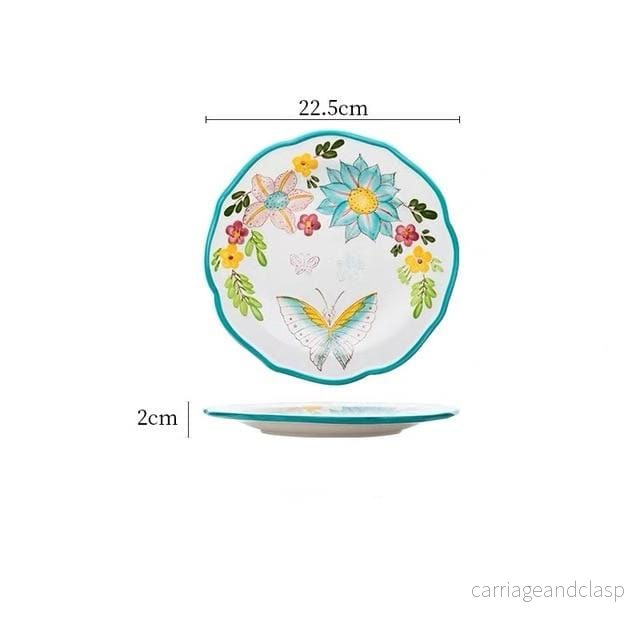 Nordisk stil blommiga tallrikar set | Veska Nordisk stil blommiga tallrikar set | Veska