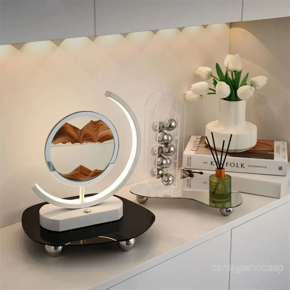 LUMISAND – 3D LED Flödande Sand Konst Bordslampa med USB Laddning | Veska - Bild 2