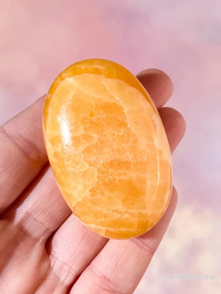 Orange Kalcit Palmstone (nr 16) - Bild 2
