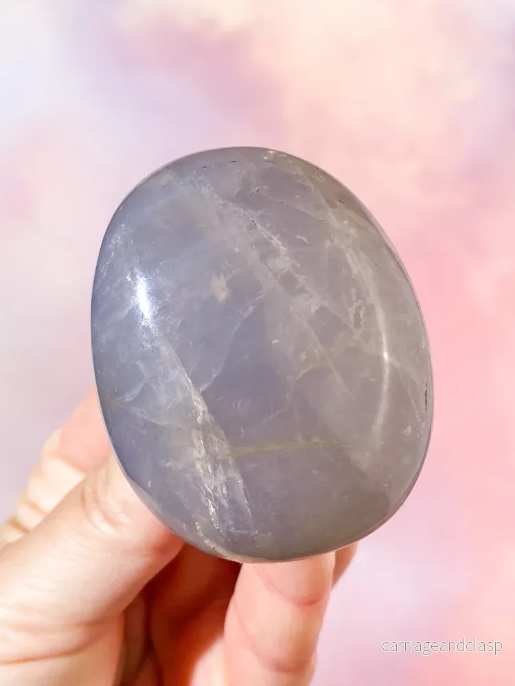 Blå Rosenkvarts Palmstone (Nr 2)