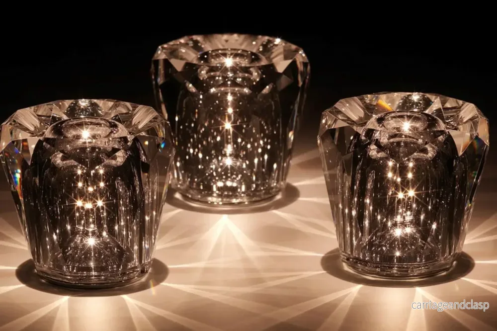 Veska | Crystal Table Lamp VÉLORIA | Diamond Look & 360° Light Play | Wireless & USB Rechargeable | Up to 12 hrs. Light Duration