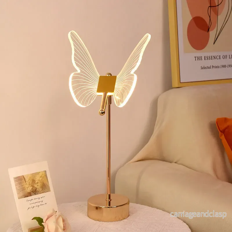 Butterfly LED Bordslampa i Retrodesign - Dekorativ Skrivbordslampa för Vardagsrum, Sovrum & Kontor | Veska - Bild 2