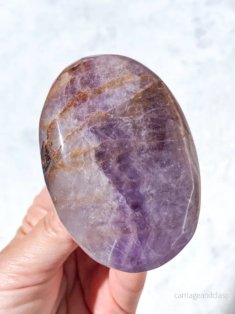 Mexico Agate & Ametist Palmstone (nr 2) Mexico Agate & Ametist Palmstone (nr 2)