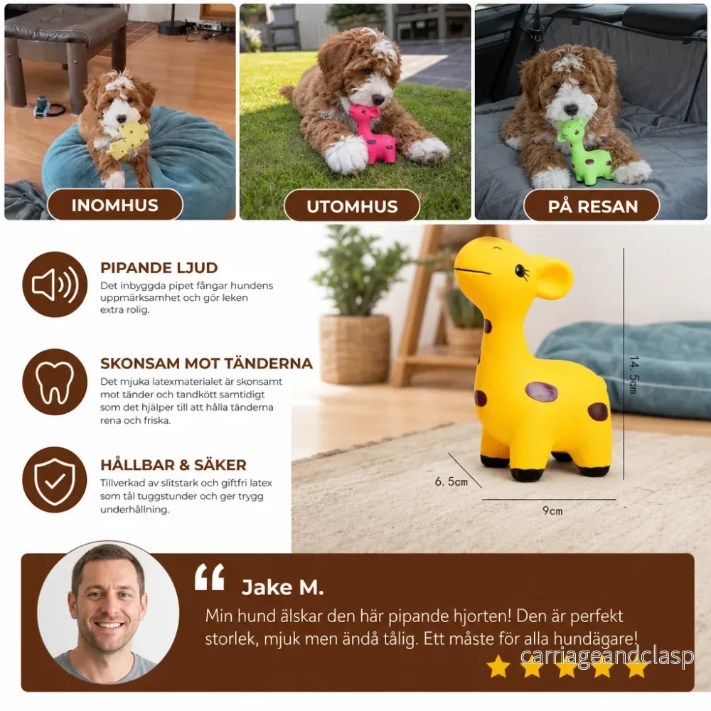 Pipande Latextuggben För Hundar I Hjortdesign - Bild 3