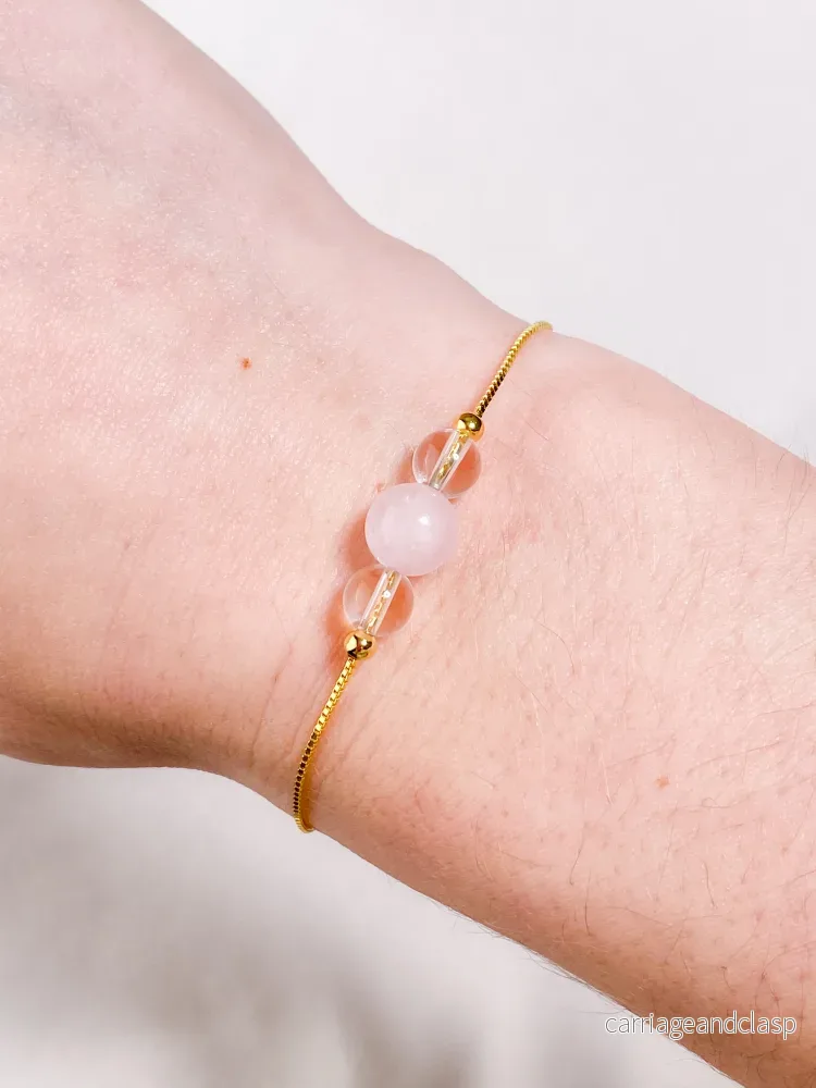 Akvamarin – Petite Heart – Guld