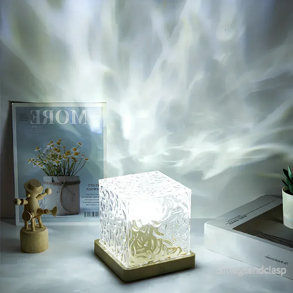 Bordslampa Glas Kub Ambient Ljus | Veska - Bild 2