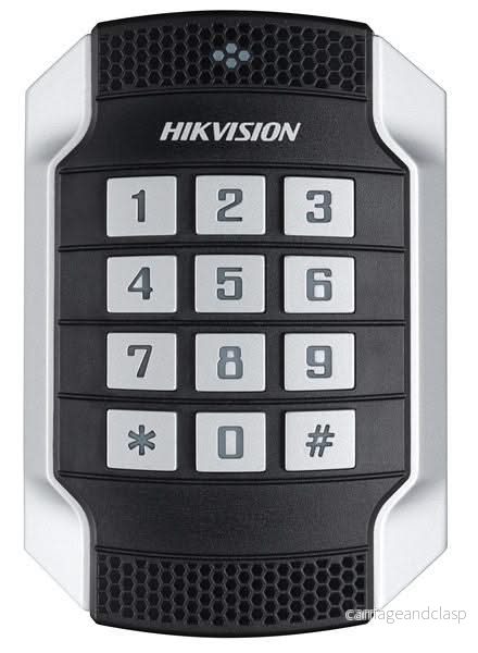 Hikvision DS-K1104MK, Vandalsäker kortläsare med kodnycklar, MiFare