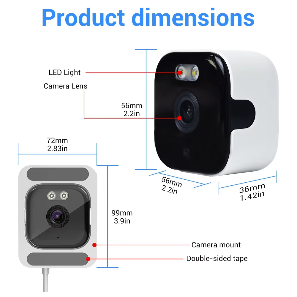 Nedis Fönsterkamera Dual WiFi, Micro SD, Starlight, 4Mp upplösning - Bild 3