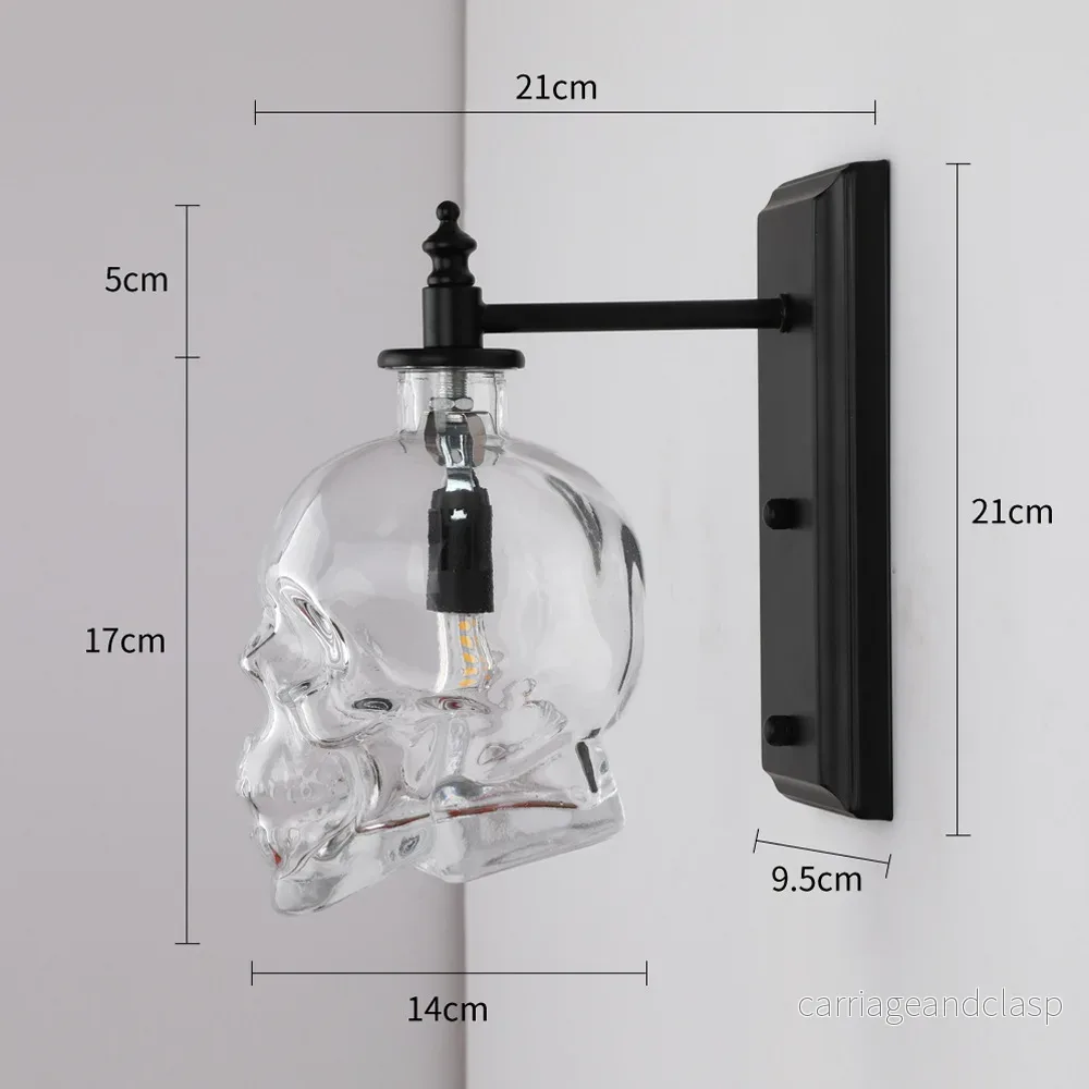Gothic Skull Bottle Retro Vägglampa | Veska Gothic Skull Bottle Retro Vägglampa | Veska