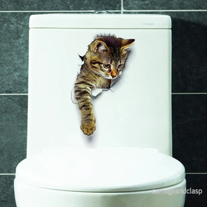 3D Toalett Skydd Katt Klistermärke | Veska - Bild 2