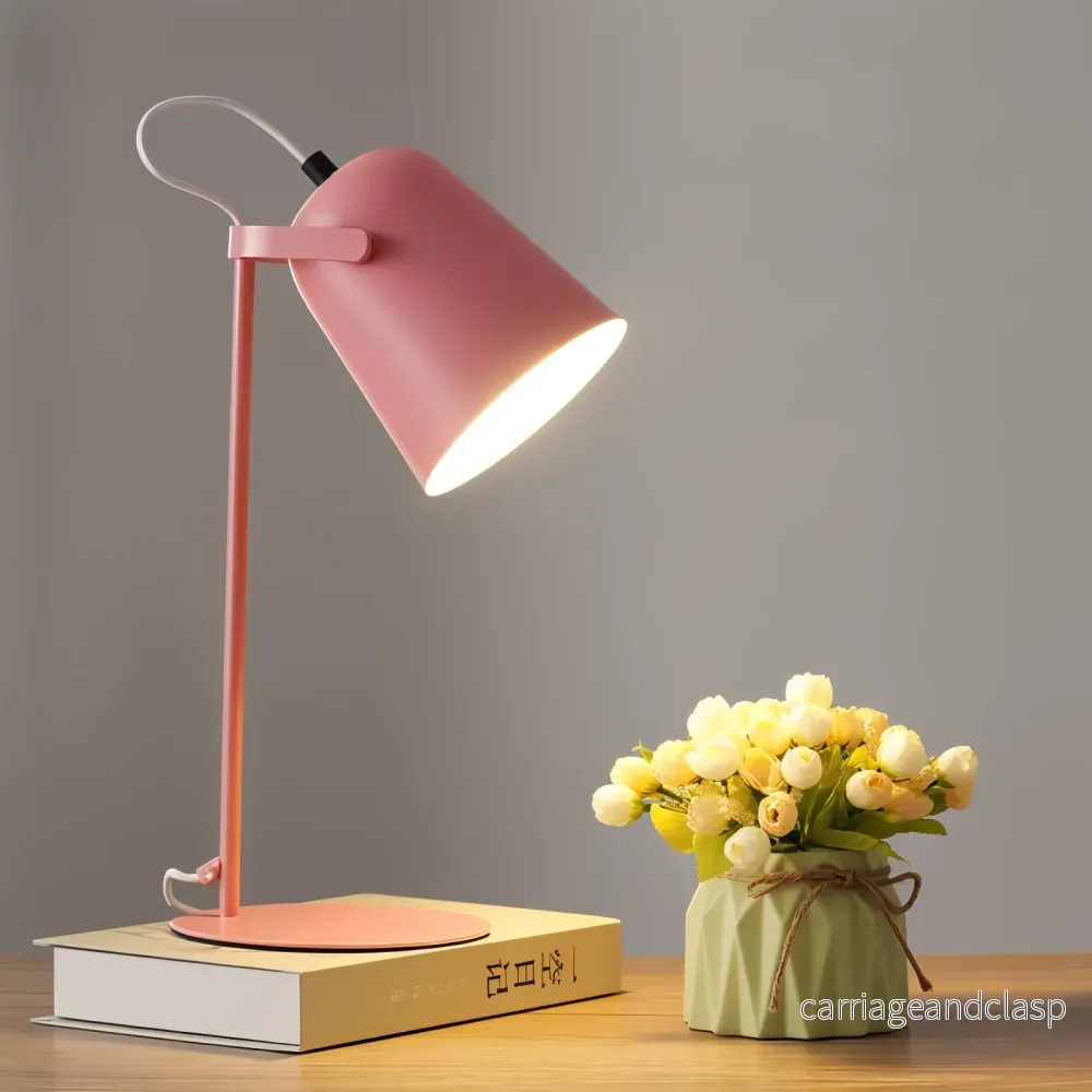 Macaron Skrivbordslampa – Nordisk Gul Justerbar Bordslampa för Läsning & Studier | Veska