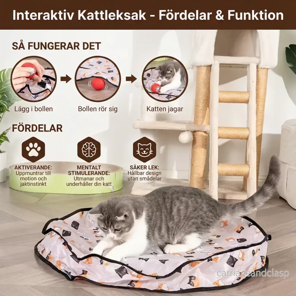 Interaktivt kattleksak med gömd boll - Bild 2
