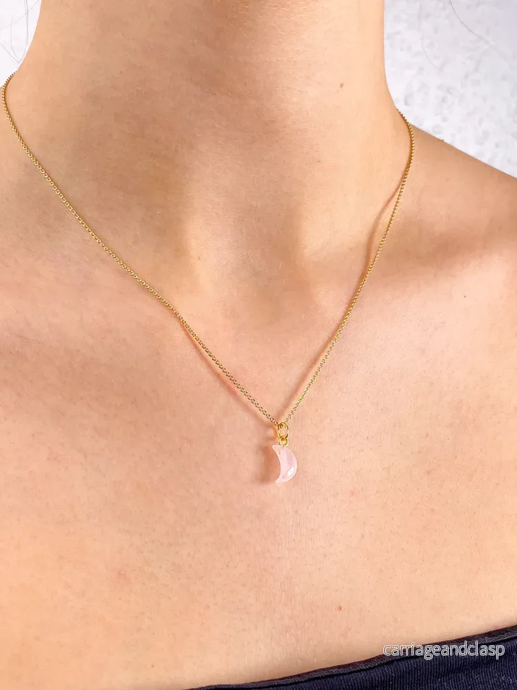 Mini Månhalsband (Rosenkvarts) - Bild 2