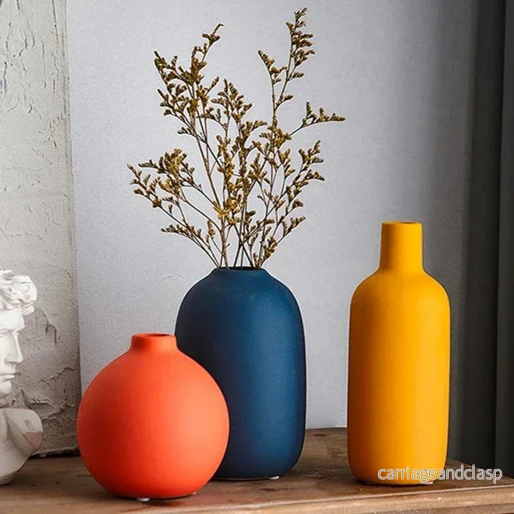 Nordisk Design Keramiska Vaser | Minimalistisk Dekoration | Stiliga Vaser för Hem | Veska - Bild 2