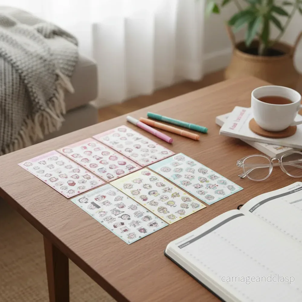 Kawaii Stickerset Cute baby one. 6 Ark - Söta Dekorationer för Pyssel & Kalender - Bild 2