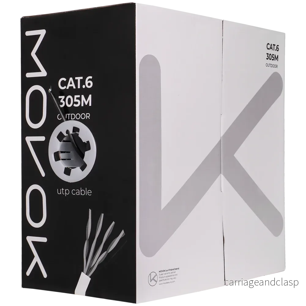 AlarmsystemExpert.co.uk Nätverkskabel CAT6 UTP, 305 mtr, Massiva kärnor CCA, Utomhuskabel