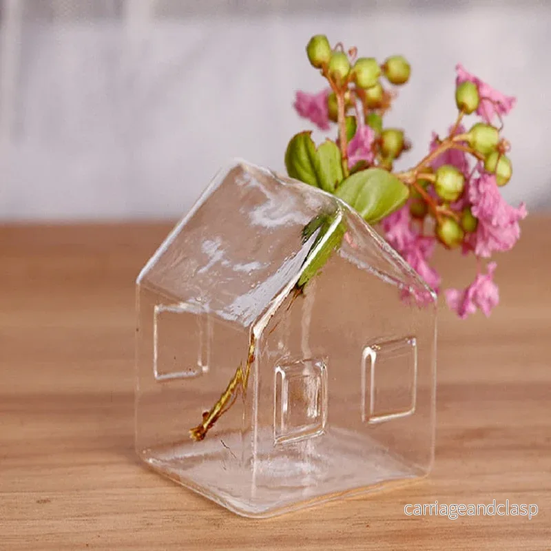 Enkel Mini Hus Glas Blomkruka | Veska - Bild 3