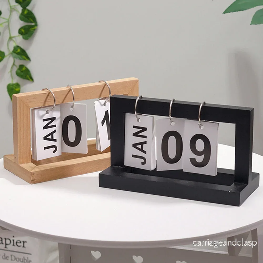 Trä Flip Skrivbord Daglig Kalender | Veska - Bild 3