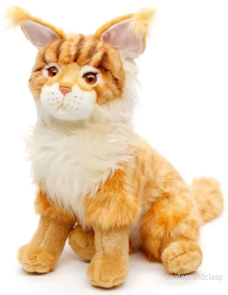 Uni Toys - Maine coon katt, sittande (orange-brun) Gosedjur