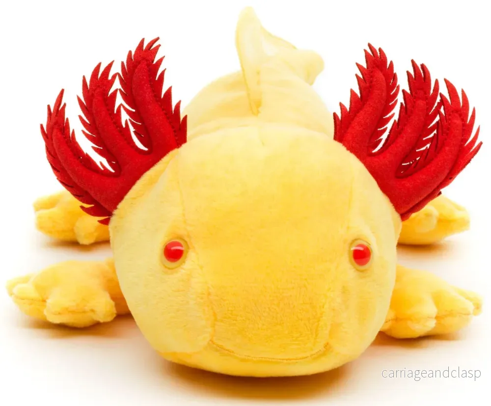 Uni Toys - Axolotl (gul med röda ögon) Gosedjur - Bild 2
