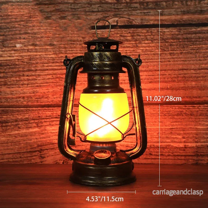 Traditionell vintage rund hästlampa i järn akryl LED bordslampa för vardagsrummet | Veska - Bild 3