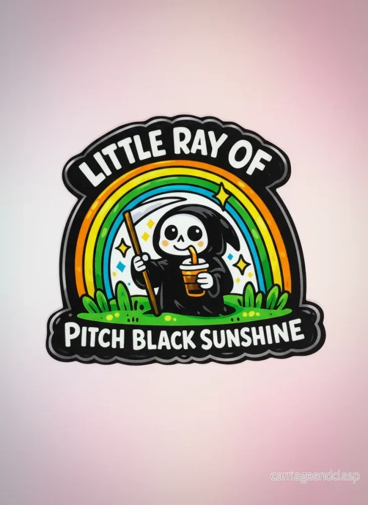 Klistermärke ”Little ray of pitch black sunshine” Klistermärke ”Little ray of pitch black sunshine”
