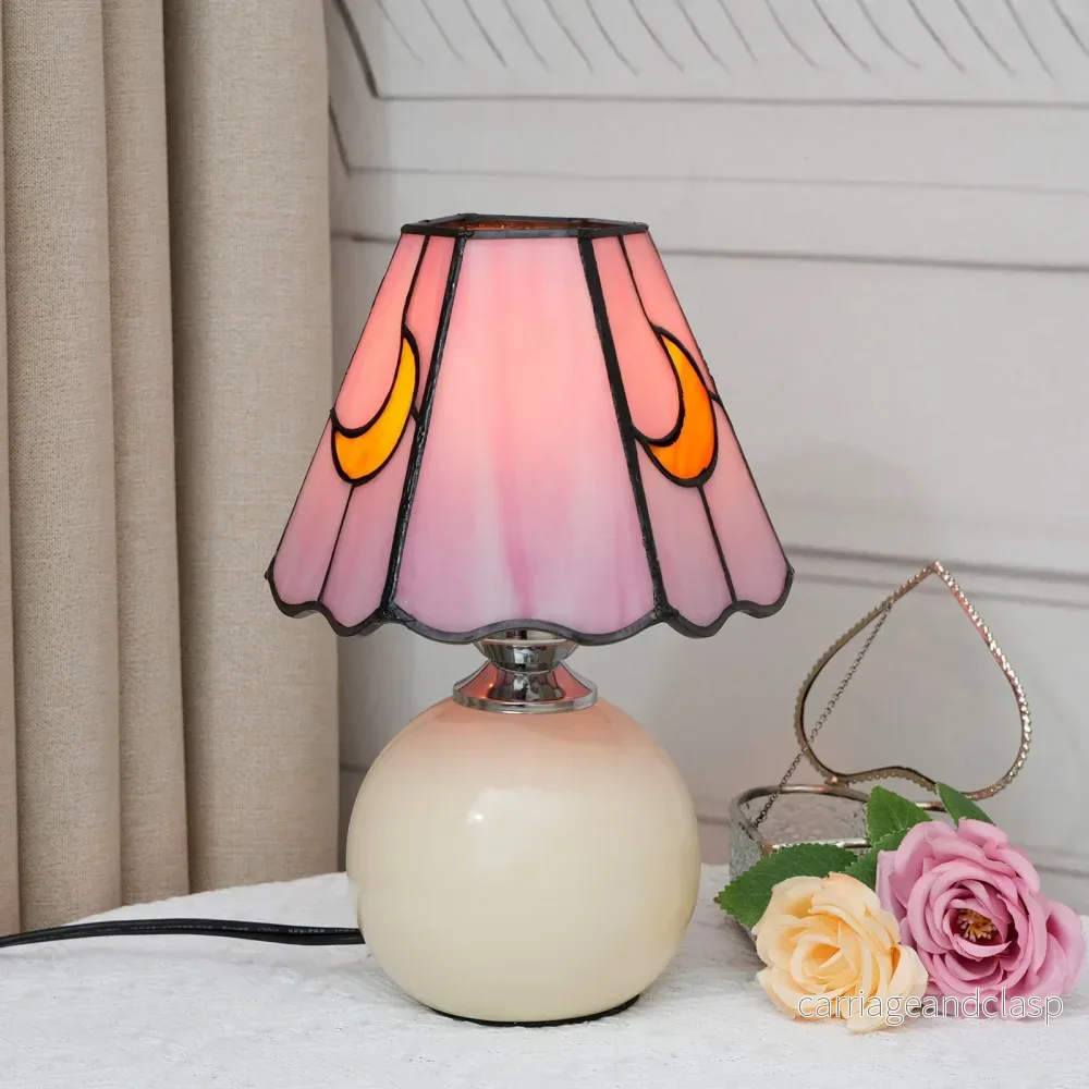 Vintage Moon Färgat Glas Bord Lampa | Veska