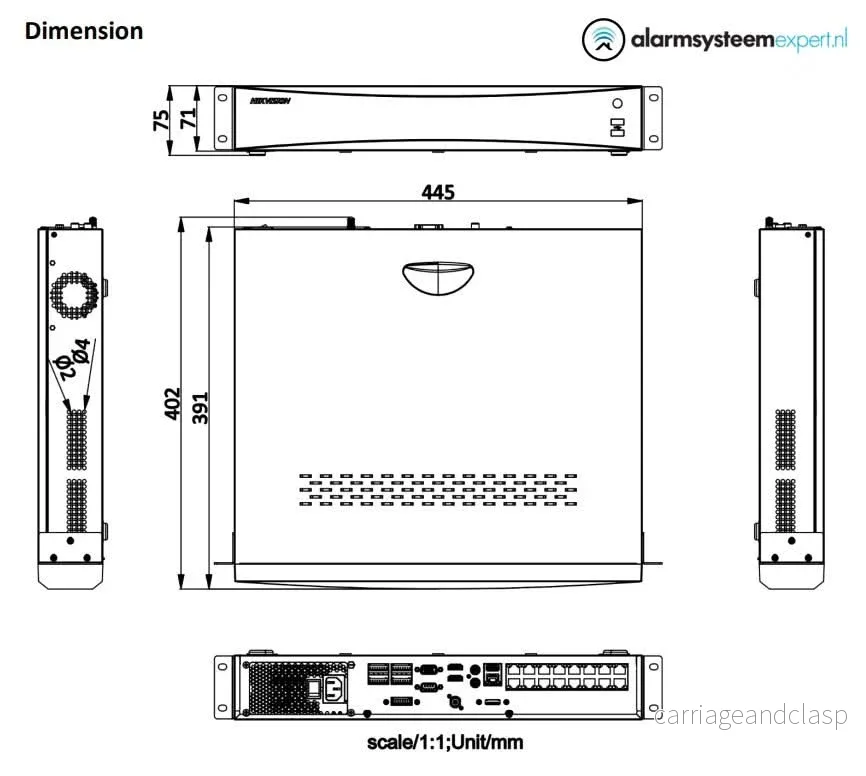 Hikvision DS-7732NXI-I4/S Nätverksvideobandspelare 32 kanaler utan PoE, 4x SATA - Bild 3