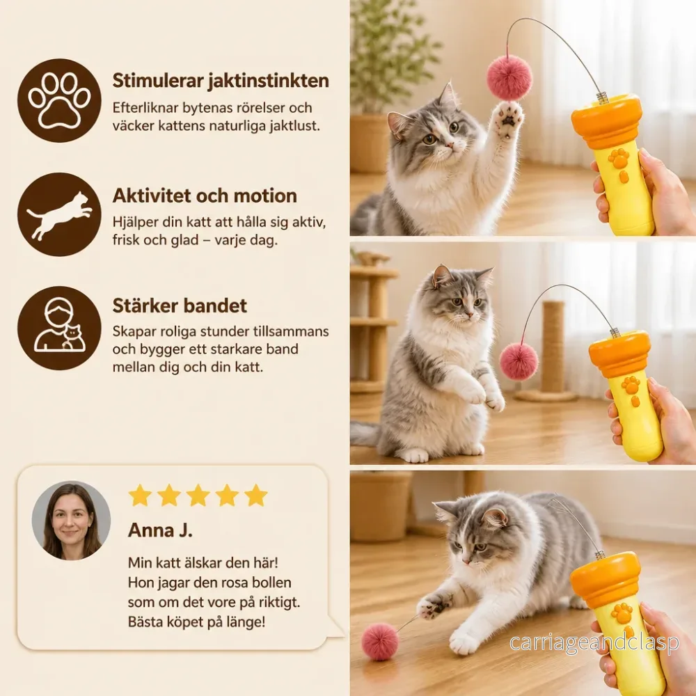 Interaktiv Pomponkastare för Katter - Bild 3